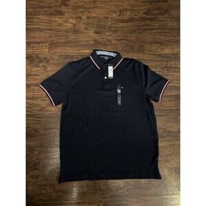 Tommy Hilfiger Polo Shirt Men Black Classic Fit Short Sleeve Sz:Medium